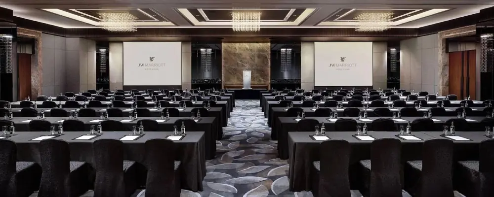 Hotel conference room set for a meeting